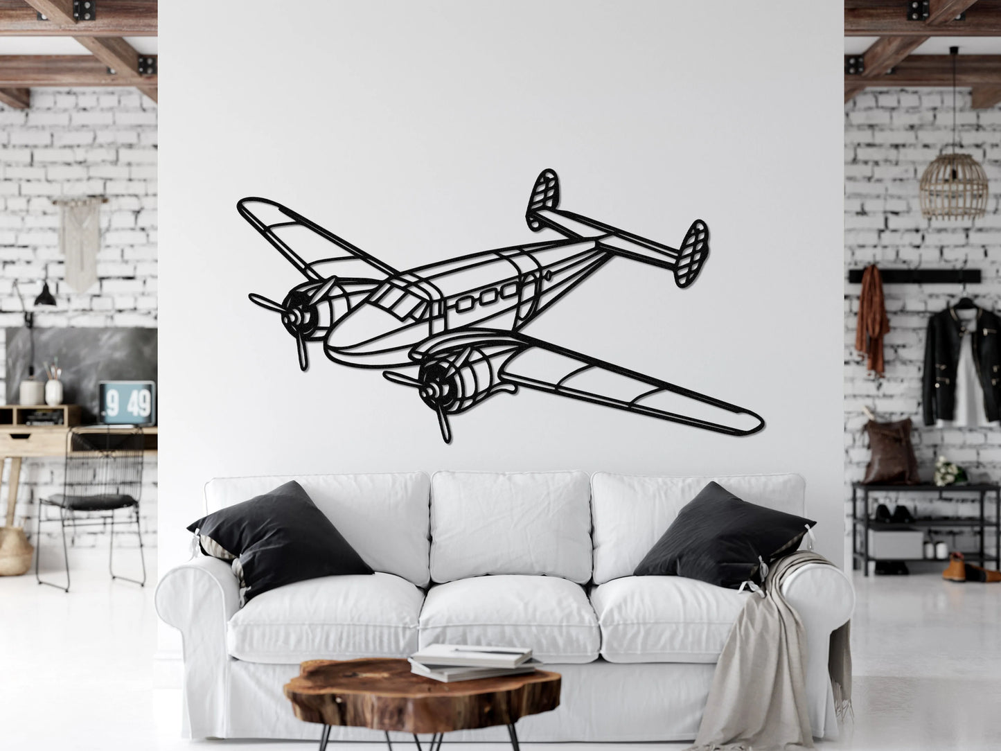 Beechcraft Model 18 Metal Aircraft Wall Art