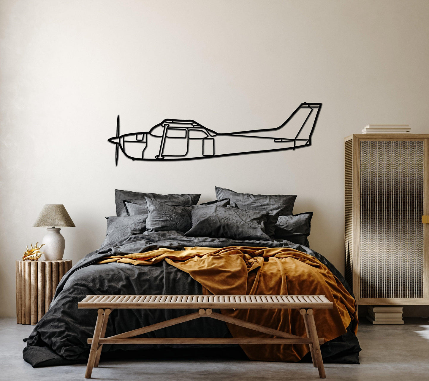 172 Skyhawk Metal Silhouette Wall Art - Artifay Decor