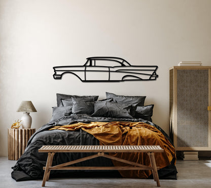 1957 Chevy Bellair Metal Car Wall Art - Artifay Decor