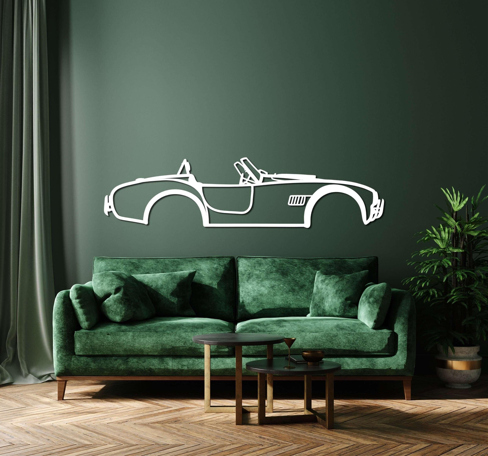 1965 Shelby Cobra Silhouette Metal Car Wall Art - Artifay Decor