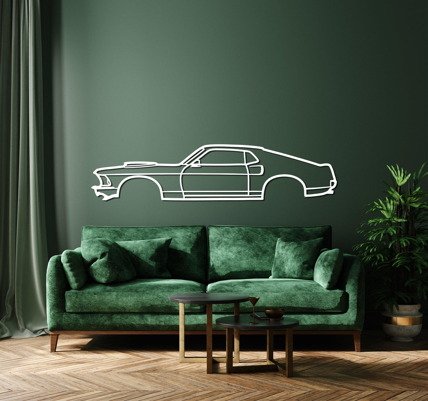 1967 Ford Mustang Metal Car Wall Art - Artifay Decor