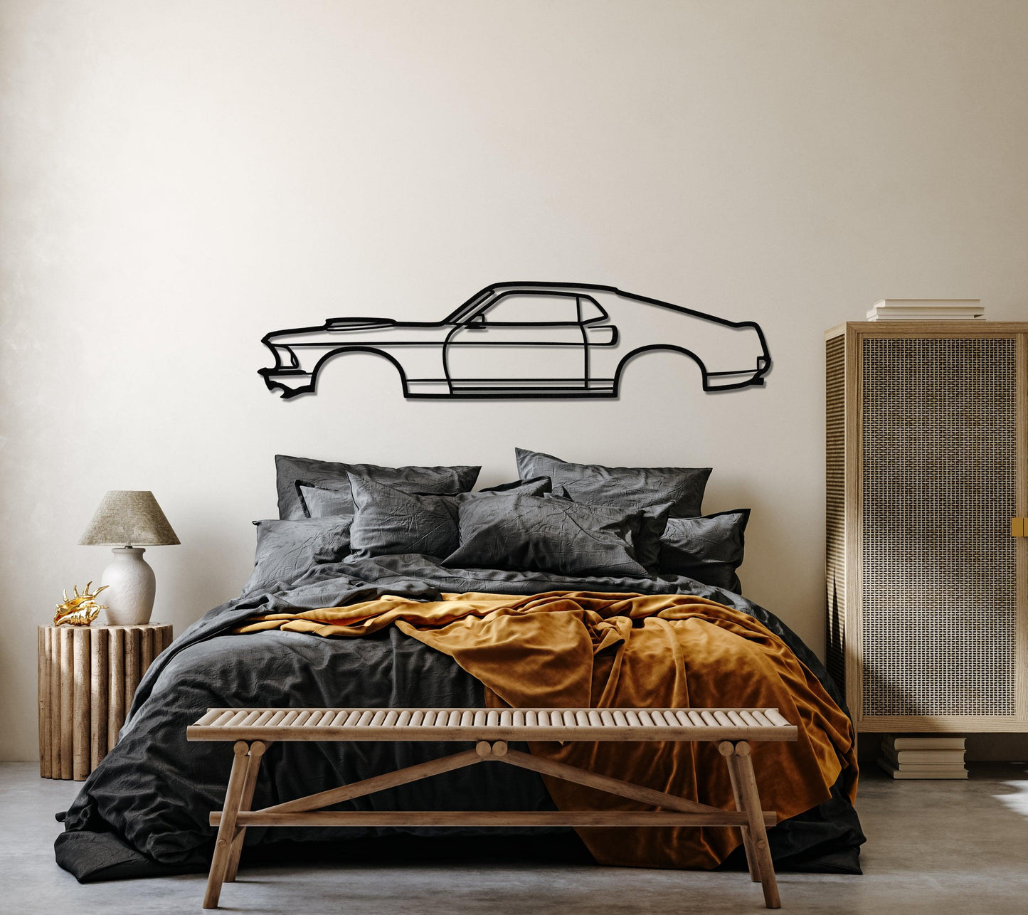 1967 Ford Mustang Metal Car Wall Art - Artifay Decor