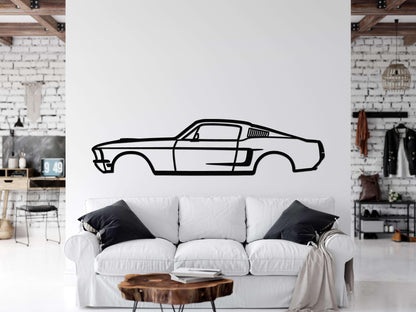 1968 Ford Mustang Metal Wall Decor, Garage Decoration Art - Artifay Decor