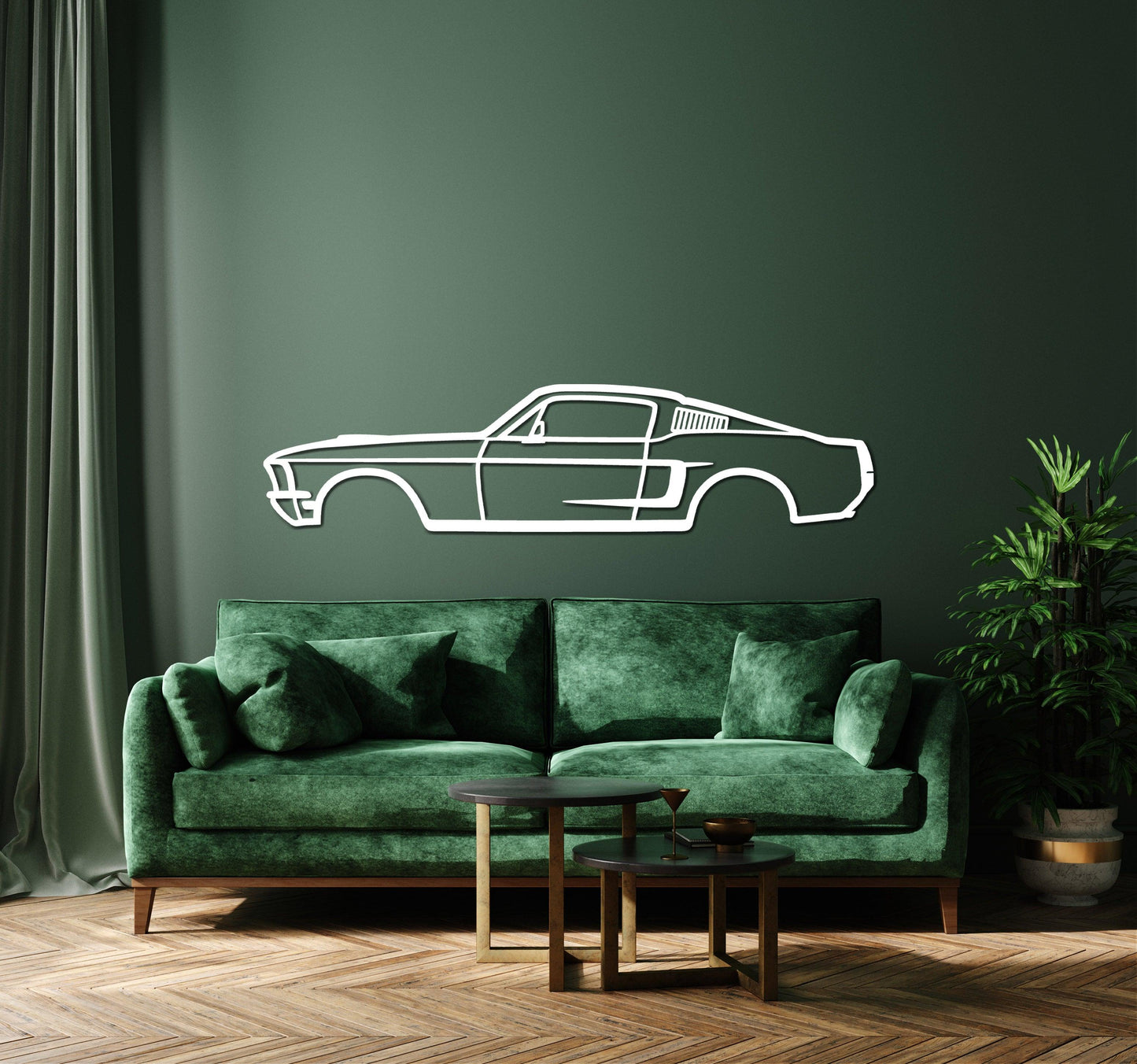 1968 Ford Mustang Metal Wall Decor, Garage Decoration Art - Artifay Decor