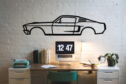 1968 Ford Mustang Metal Wall Decor, Garage Decoration Art - Artifay Decor