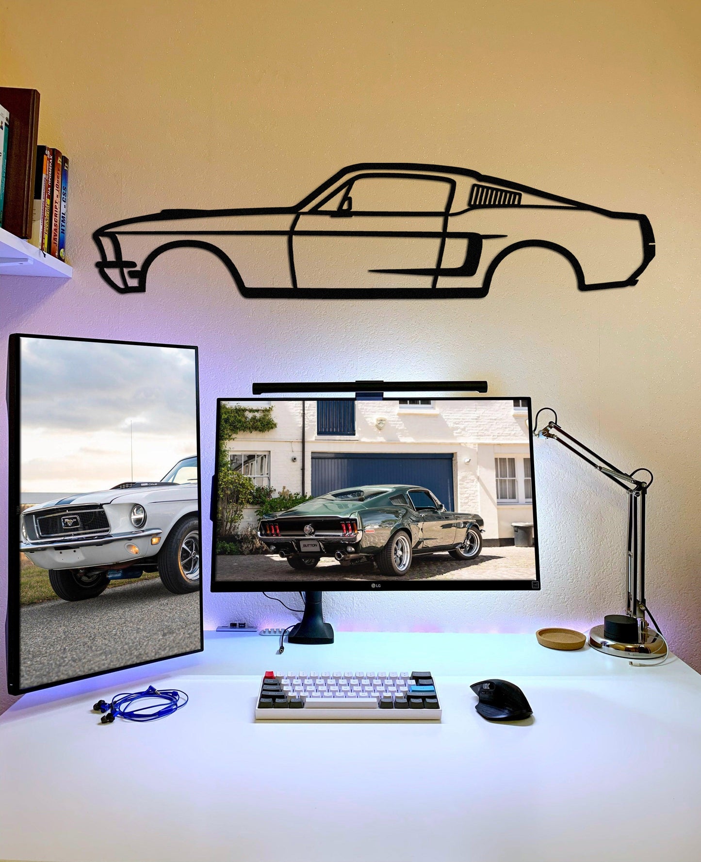 1968 Ford Mustang Metal Wall Decor, Garage Decoration Art - Artifay Decor