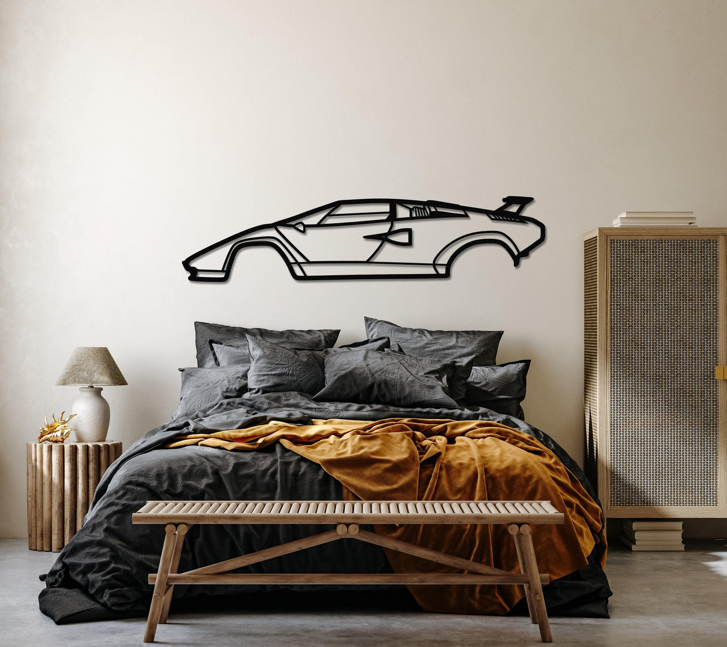 1982 Lamborghini Countach Metal Car Wall Art - Artifay Decor