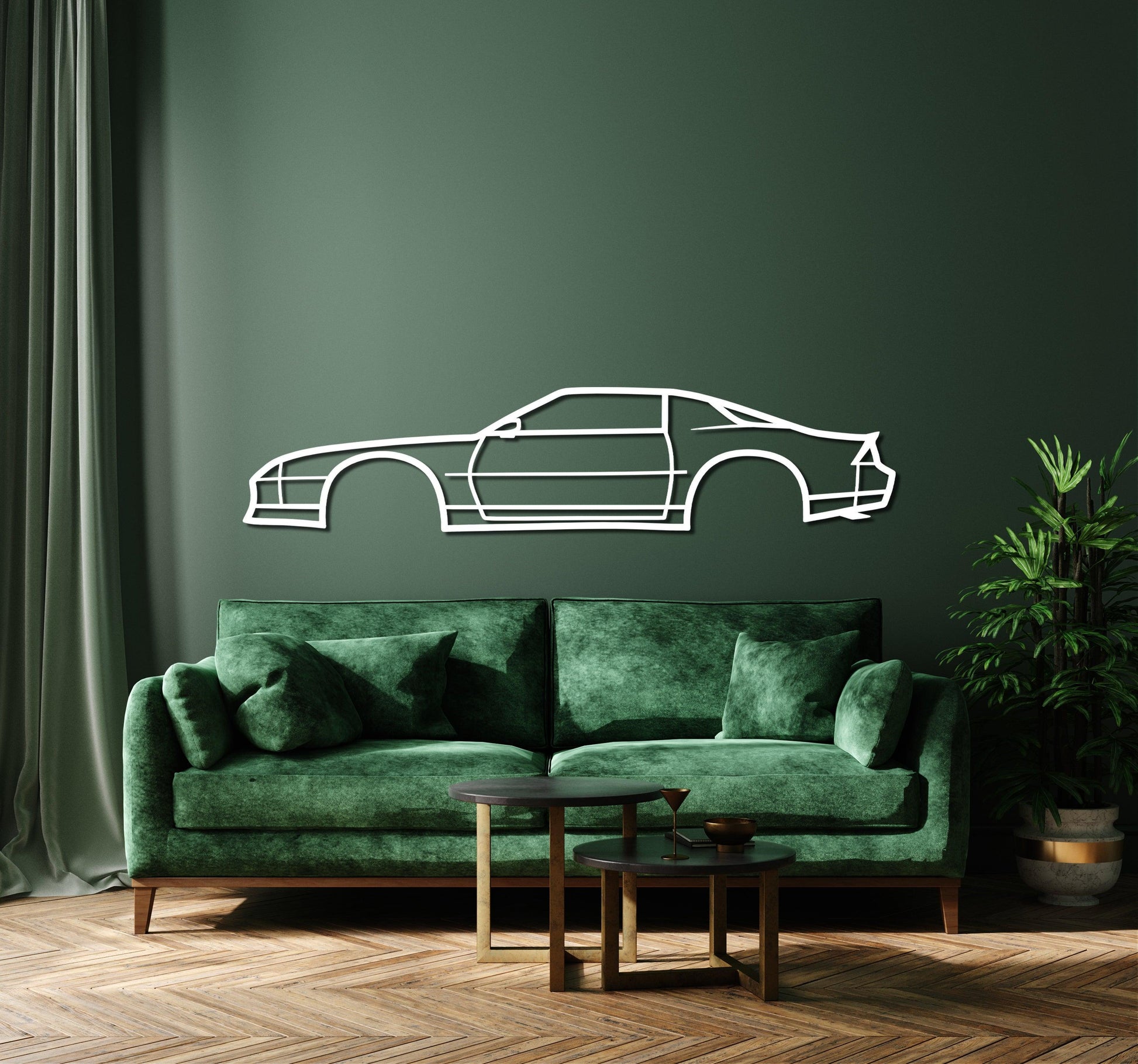 1985 Camaro İroc Z Metal Car Silhouette - Artifay Decor