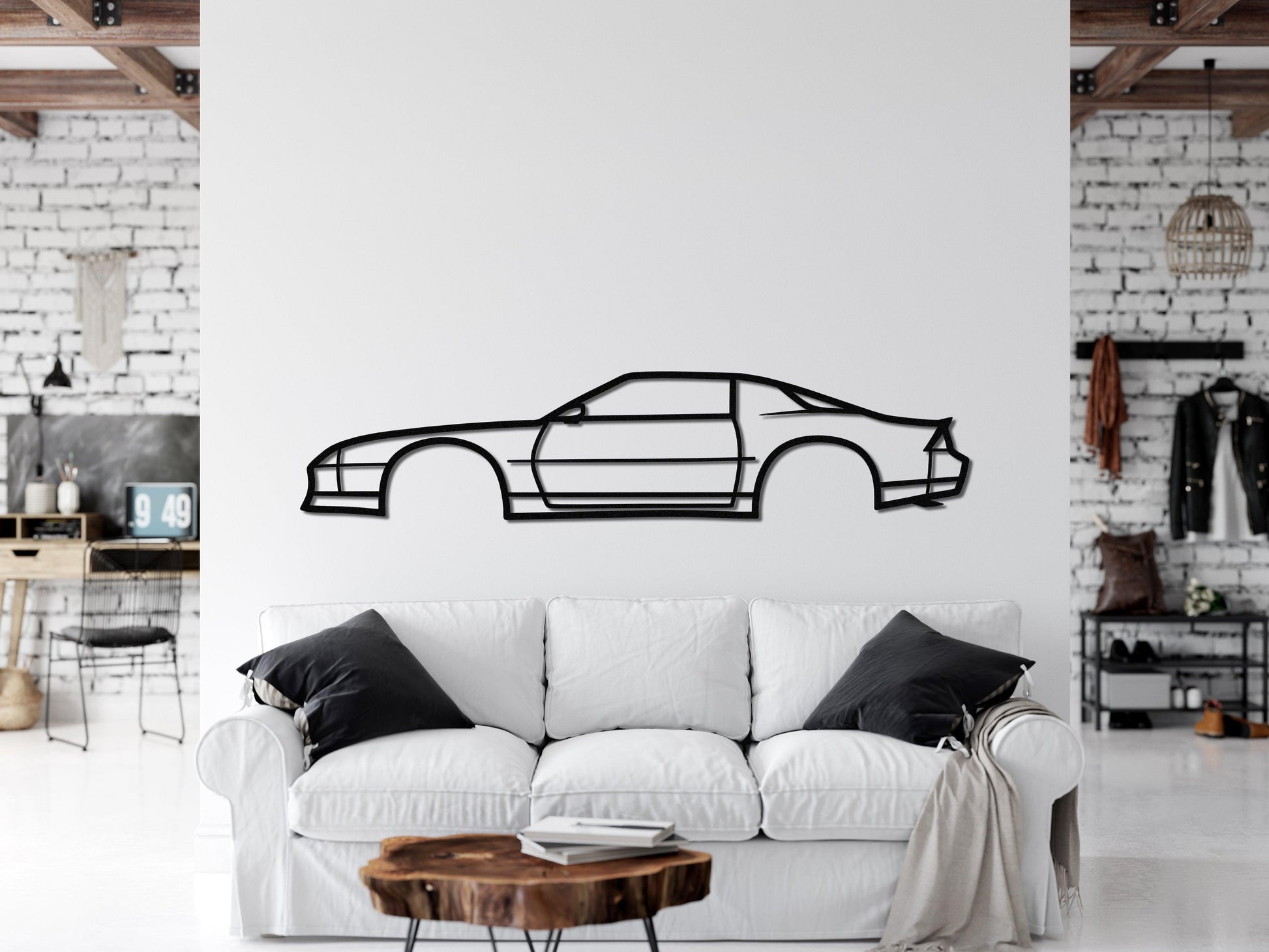 1985 Camaro İroc Z Metal Car Silhouette - Artifay Decor