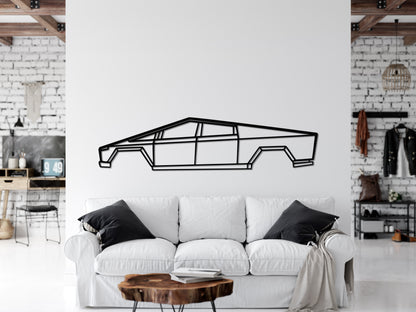 Tesla Cybertruck Metal Car Wall Art