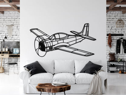 T 28 Trojan Metal Aircraft Wall Art