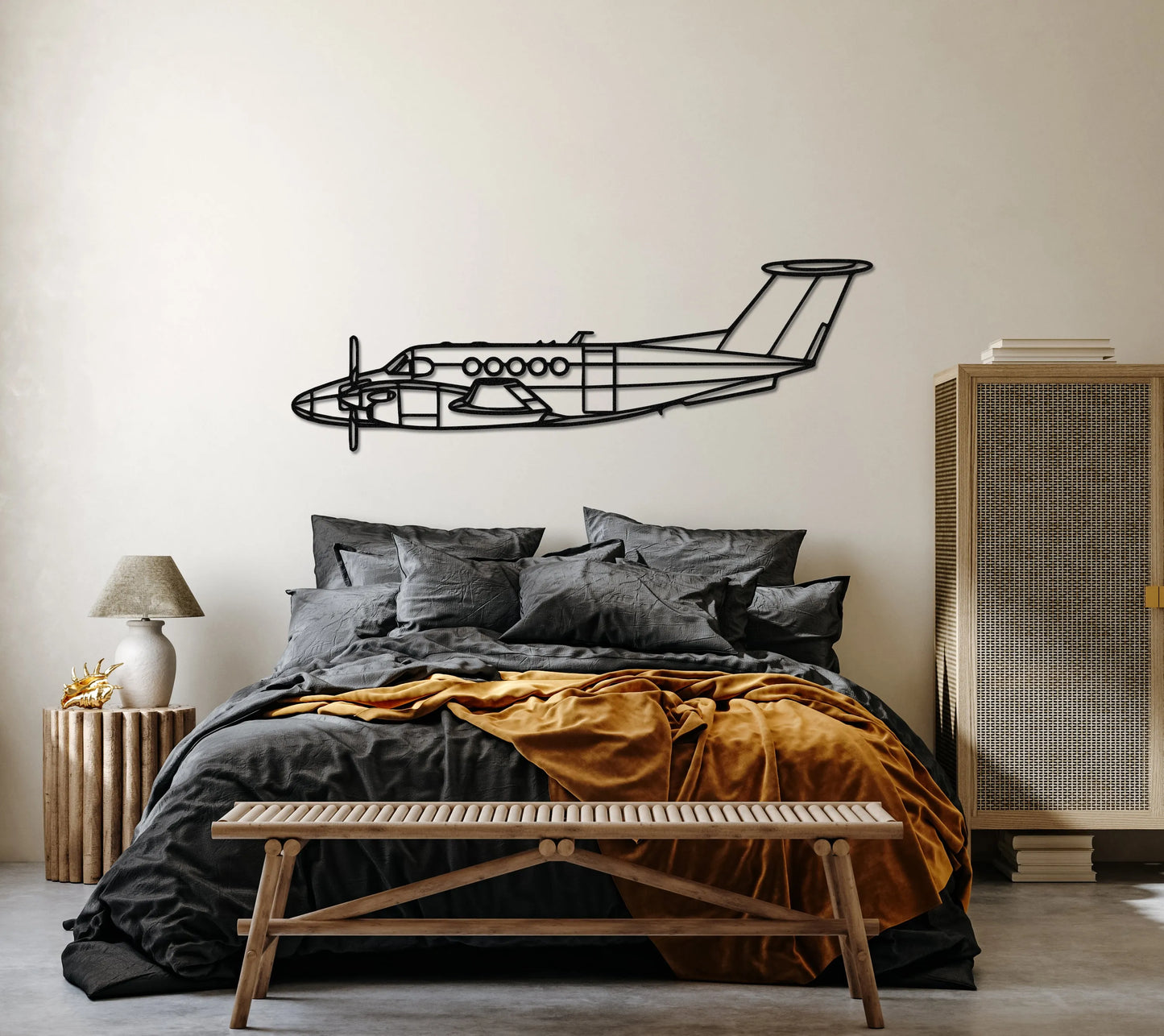 King Air B200 Metal Aircraft Wall Art