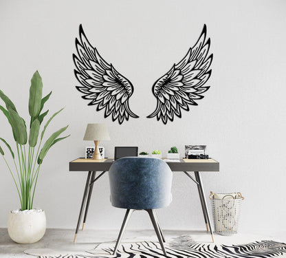 2 Pieces Angel Wings Metal Wall Art - Artifay Decor