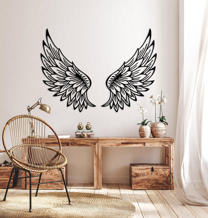 2 Pieces Angel Wings Metal Wall Art - Artifay Decor