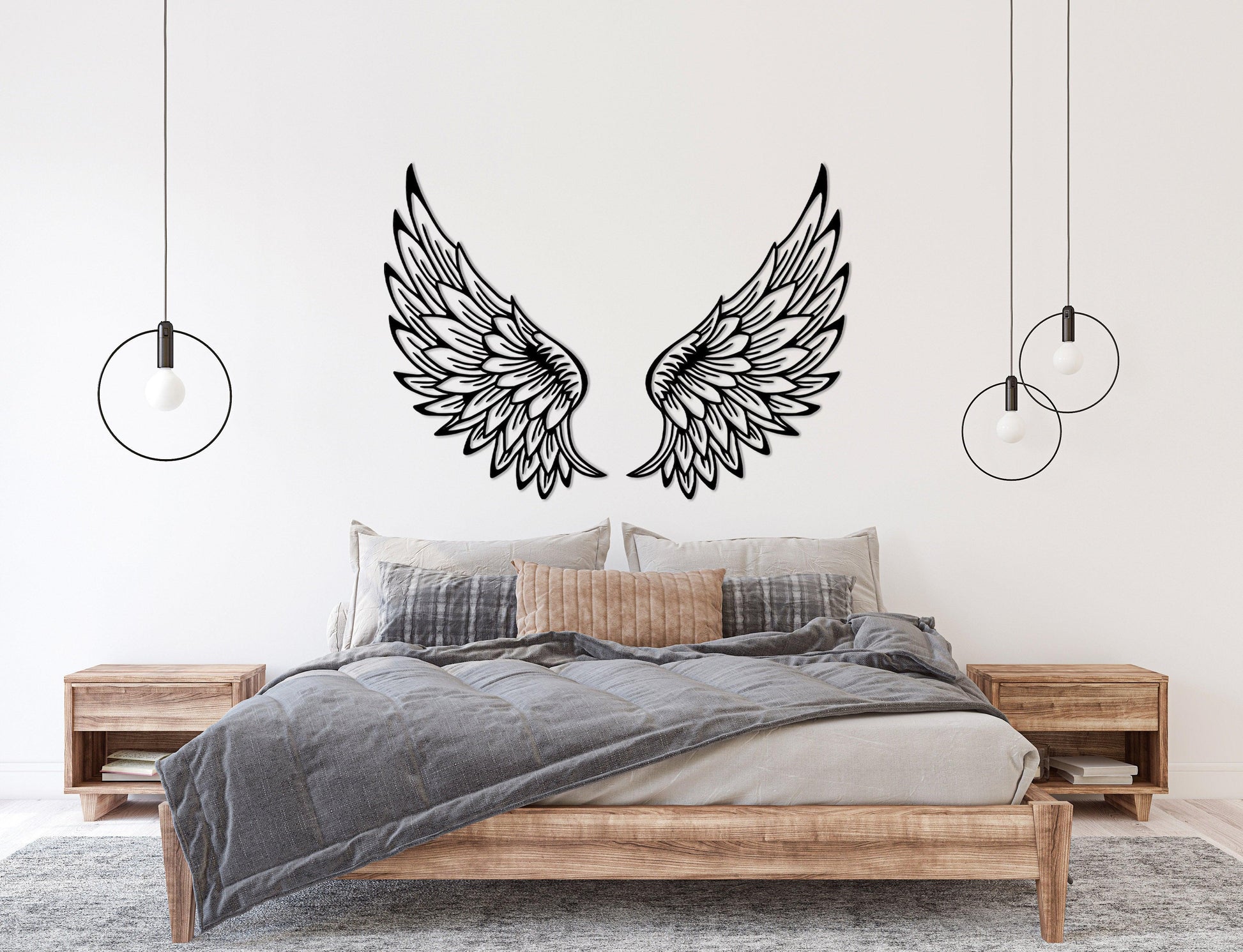 2 Pieces Angel Wings Metal Wall Art - Artifay Decor