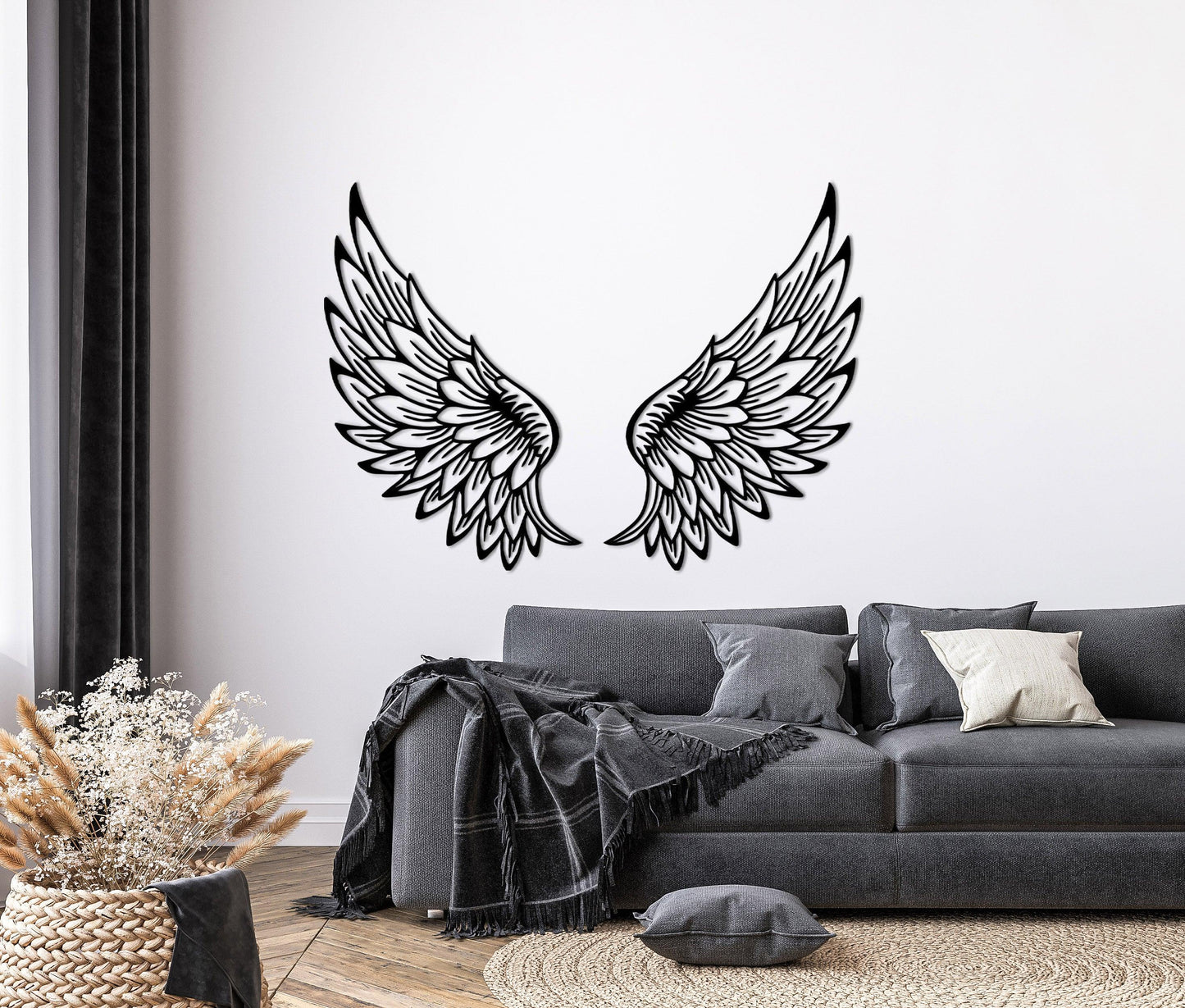 2 Pieces Angel Wings Metal Wall Art - Artifay Decor