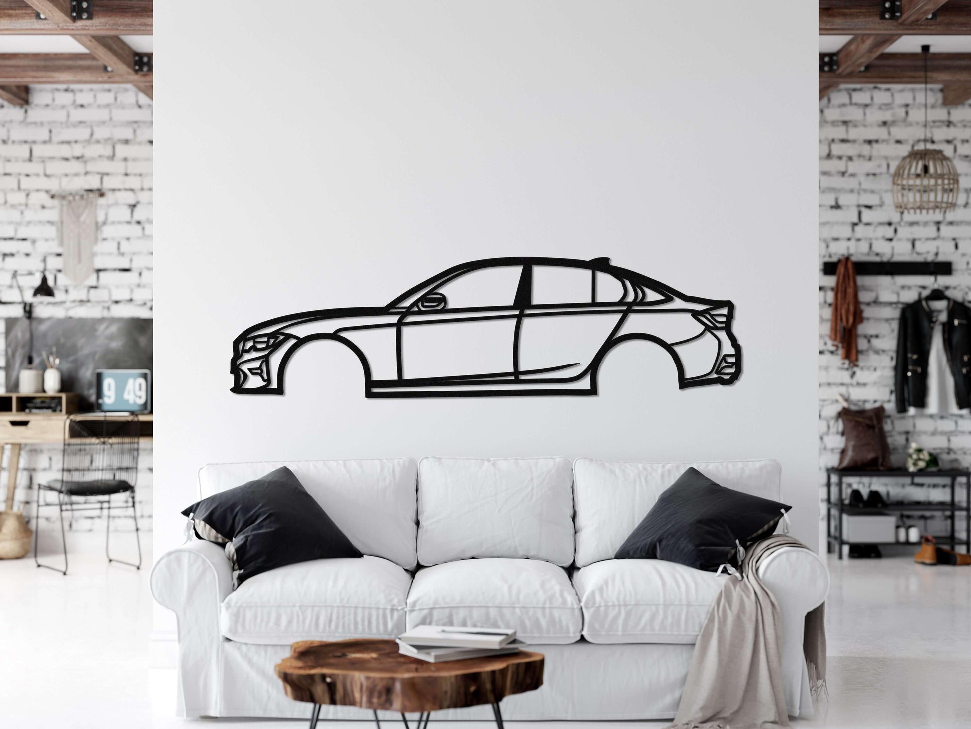 2020 BMW G20 320İ Silhouette Metal Car Wall Art - Artifay Decor