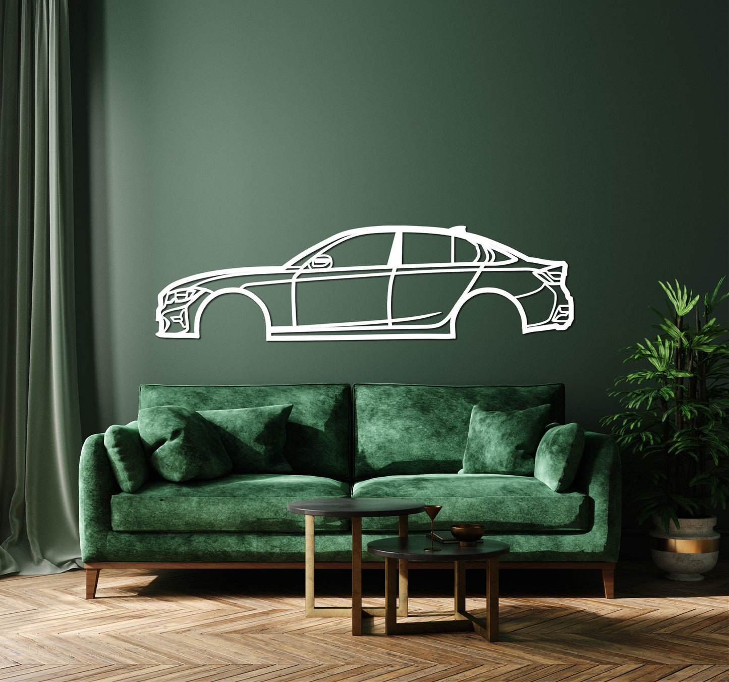 2020 BMW G20 320İ Silhouette Metal Car Wall Art - Artifay Decor