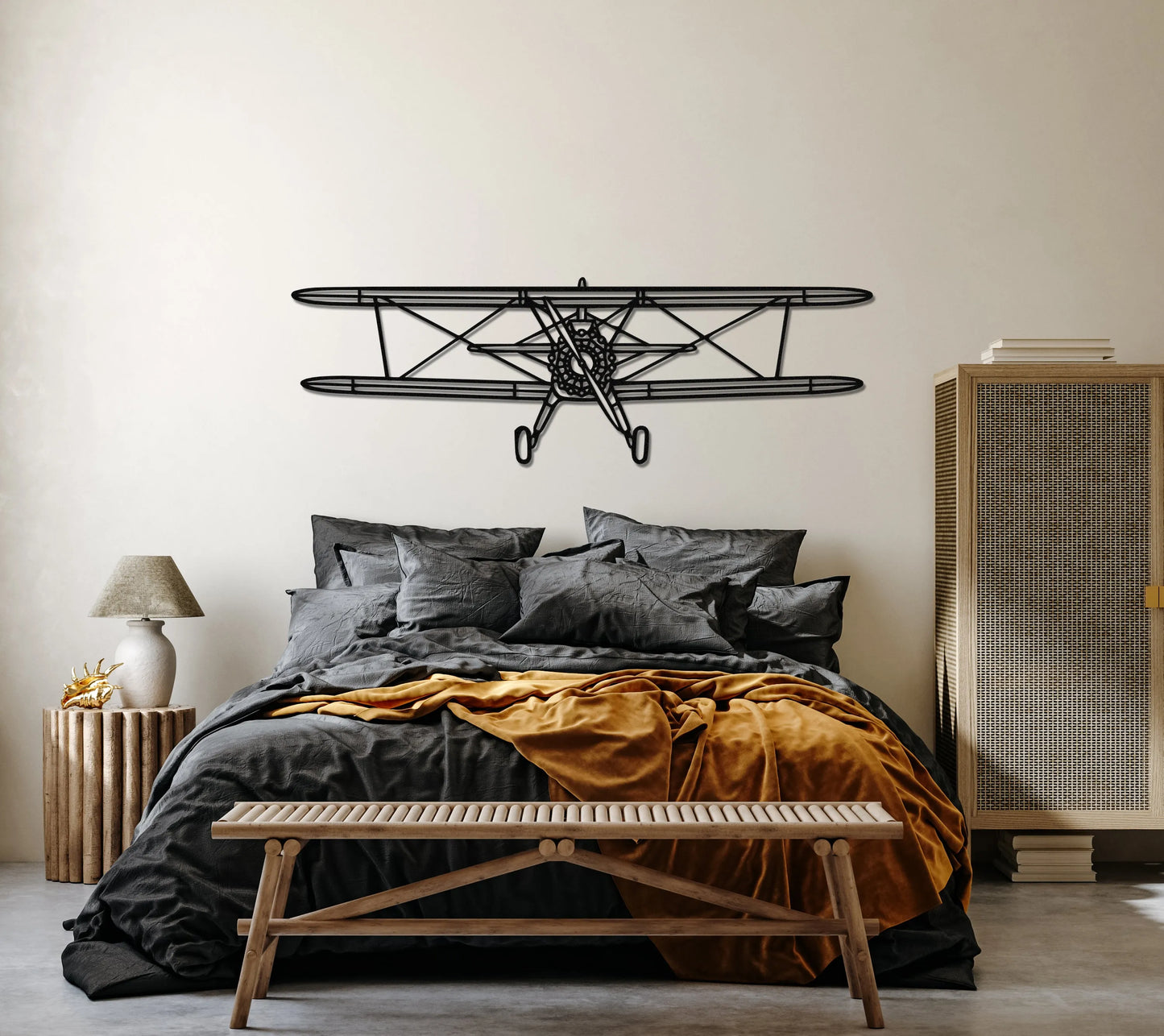 Stearman Model 75 Metal Aircraft Wall Art