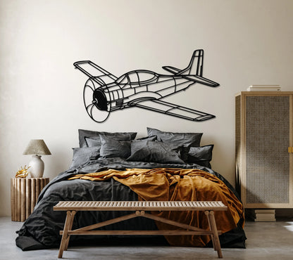 T 28 Trojan Metal Aircraft Wall Art