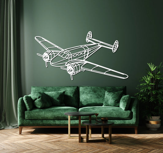 Beechcraft Model 18 Metal Aircraft Wall Art