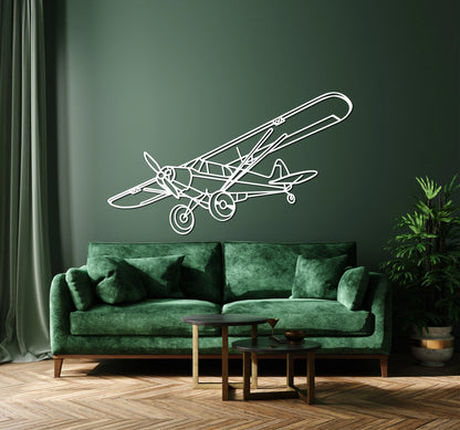 PA-18 Super Cub Metal Aircraft Wall Art