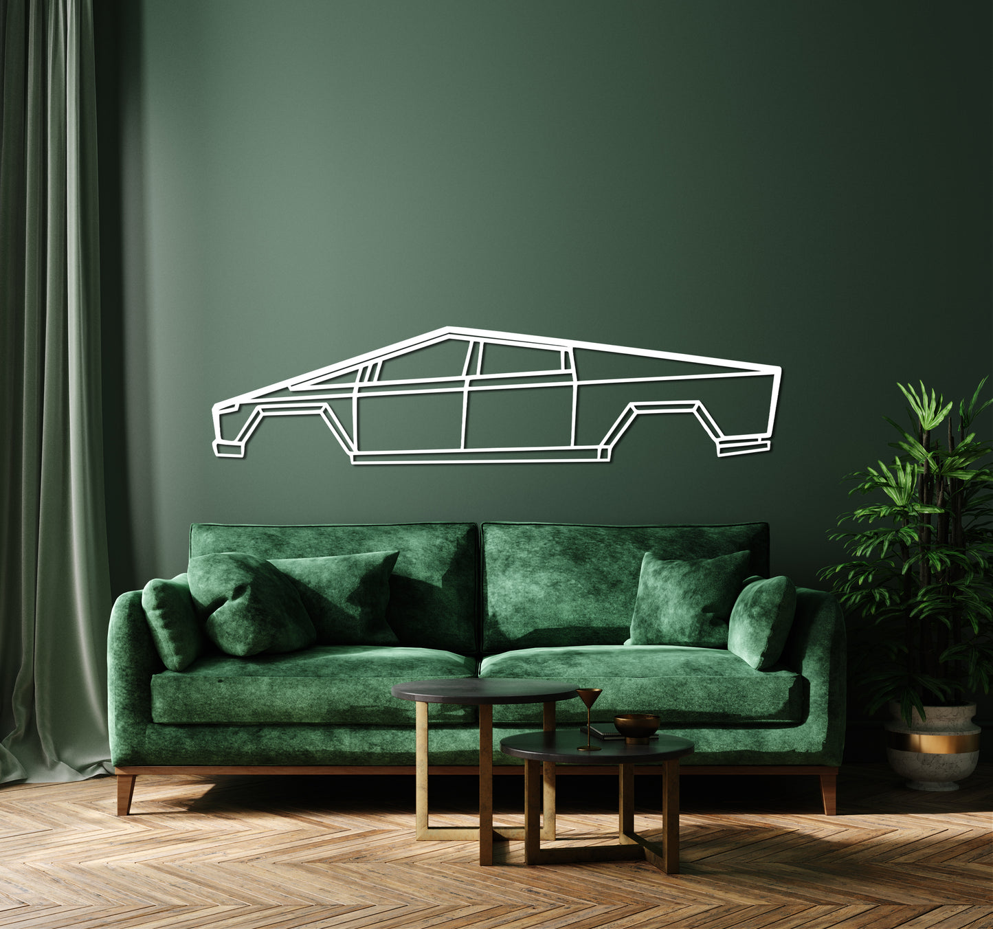 Tesla Cybertruck Metal Car Wall Art