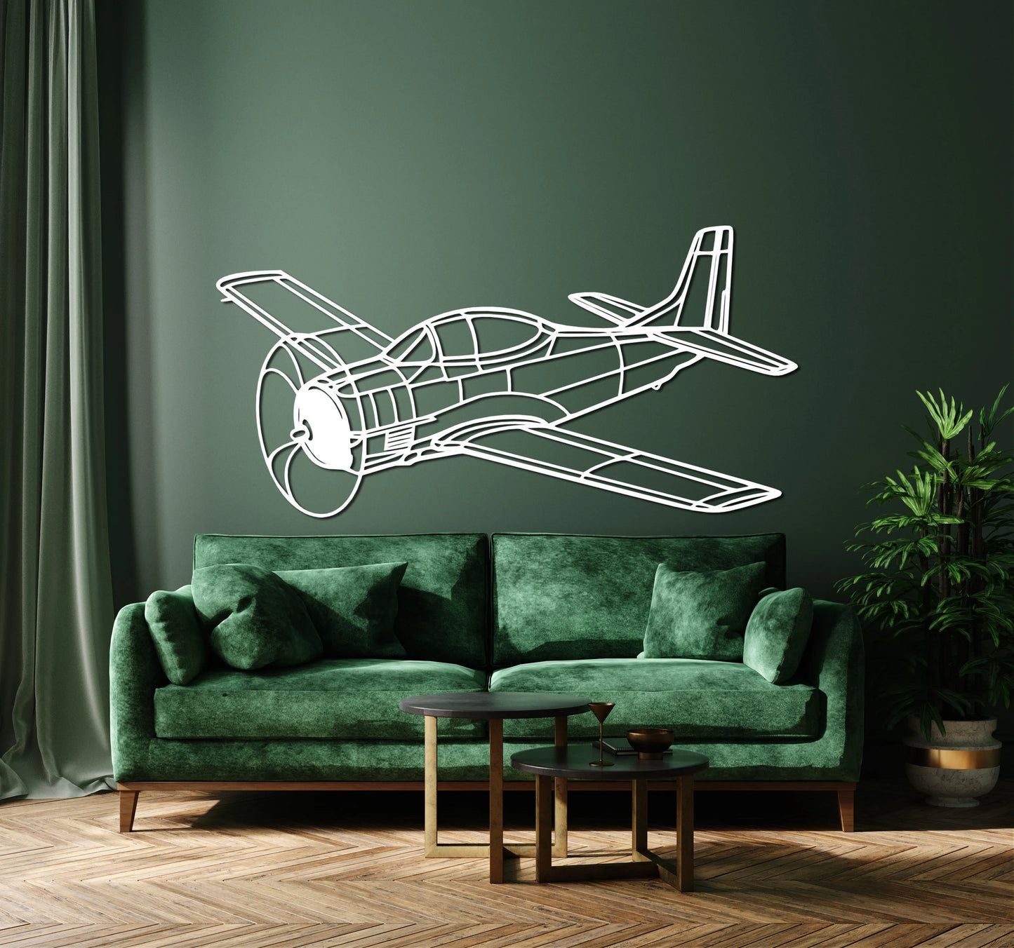 T 28 Trojan Metal Aircraft Wall Art