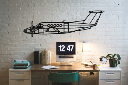 King Air B200 Metal Aircraft Wall Art