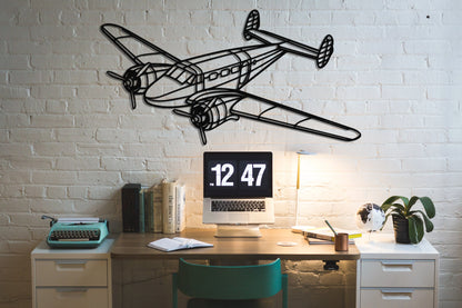 Beechcraft Model 18 Metal Aircraft Wall Art