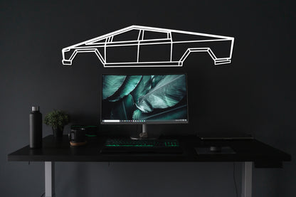 Tesla Cybertruck Metal Car Wall Art