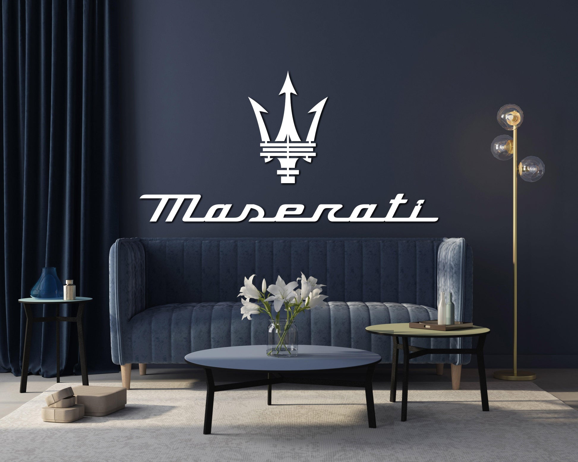 Maserati Metal Car Emblem - Artifay Decor