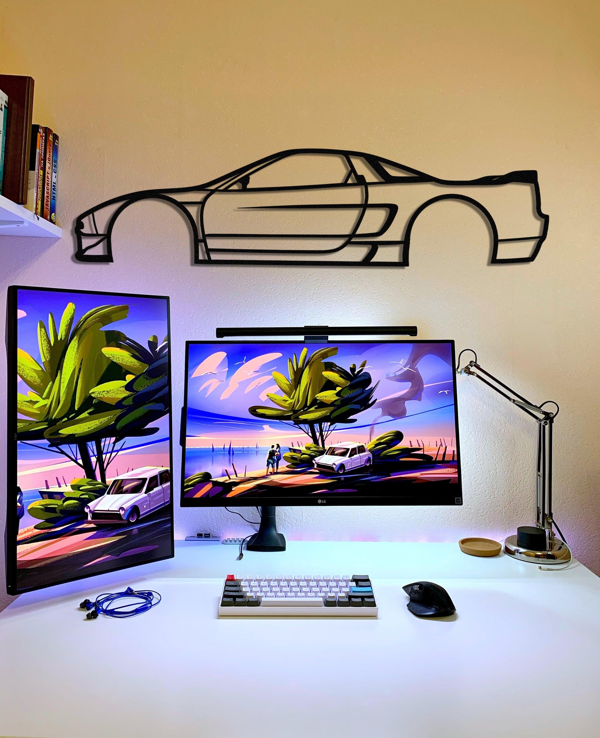 Acura NSX Silhouette Metal Car Wall Art - Artifay Decor