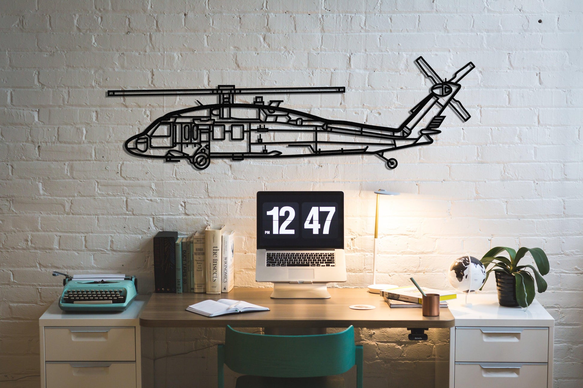 AH 60 Black Hawk Helicopter Metal Wall Art - Artifay Decor