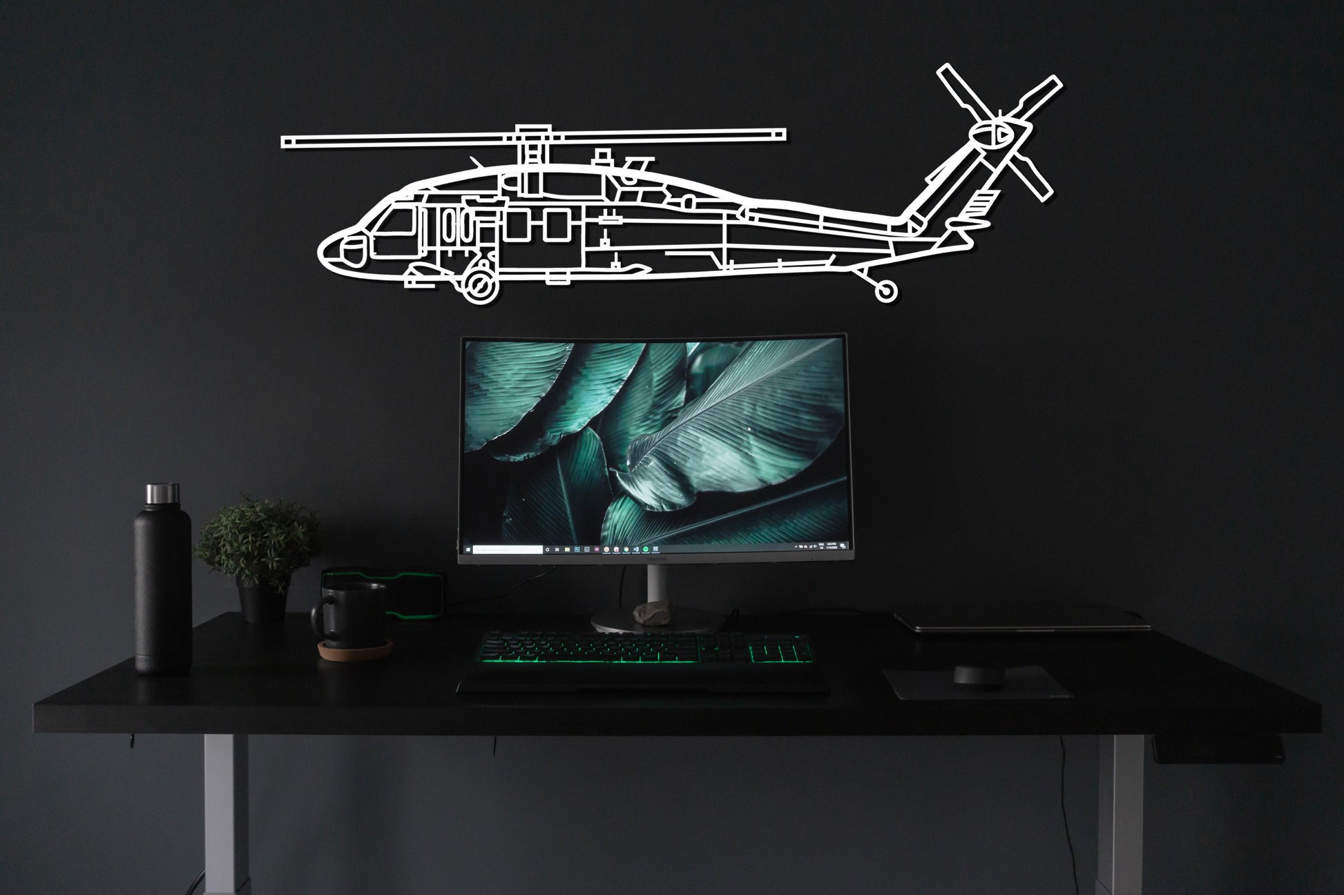 AH 60 Black Hawk Helicopter Metal Wall Art - Artifay Decor