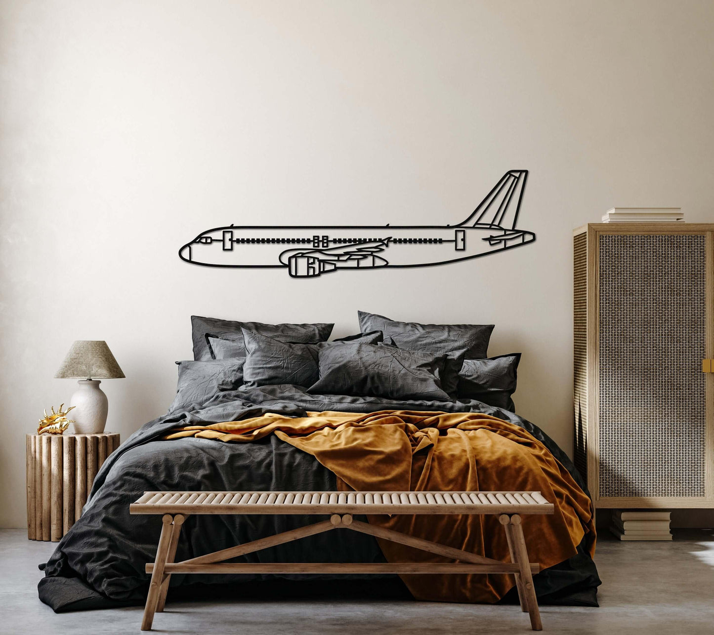 Airbus A320 Metal Airplane Wall Art - Artifay Decor