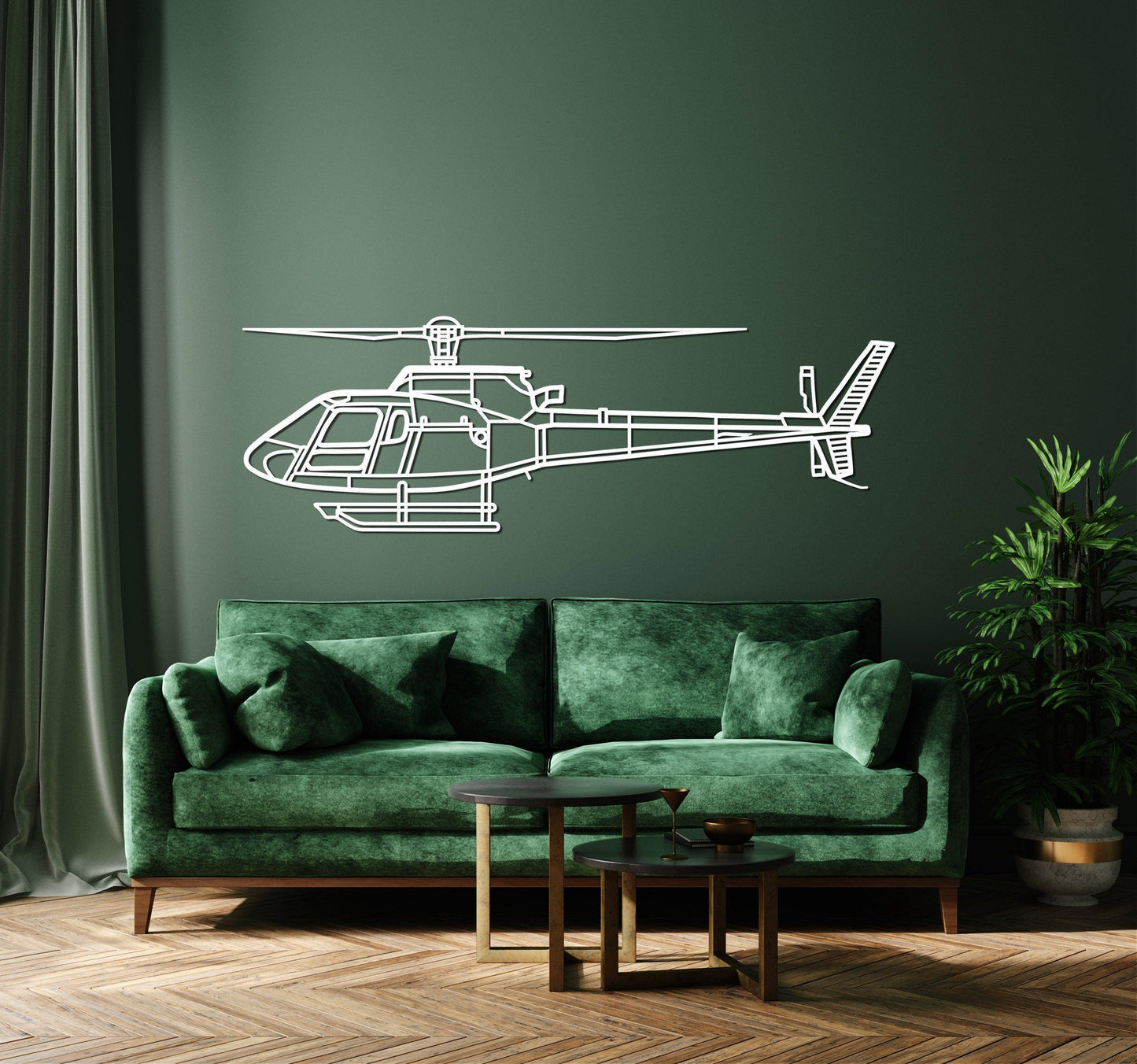 Astar BA Helicopter Silhouette Metal Wall Art - Artifay Decor