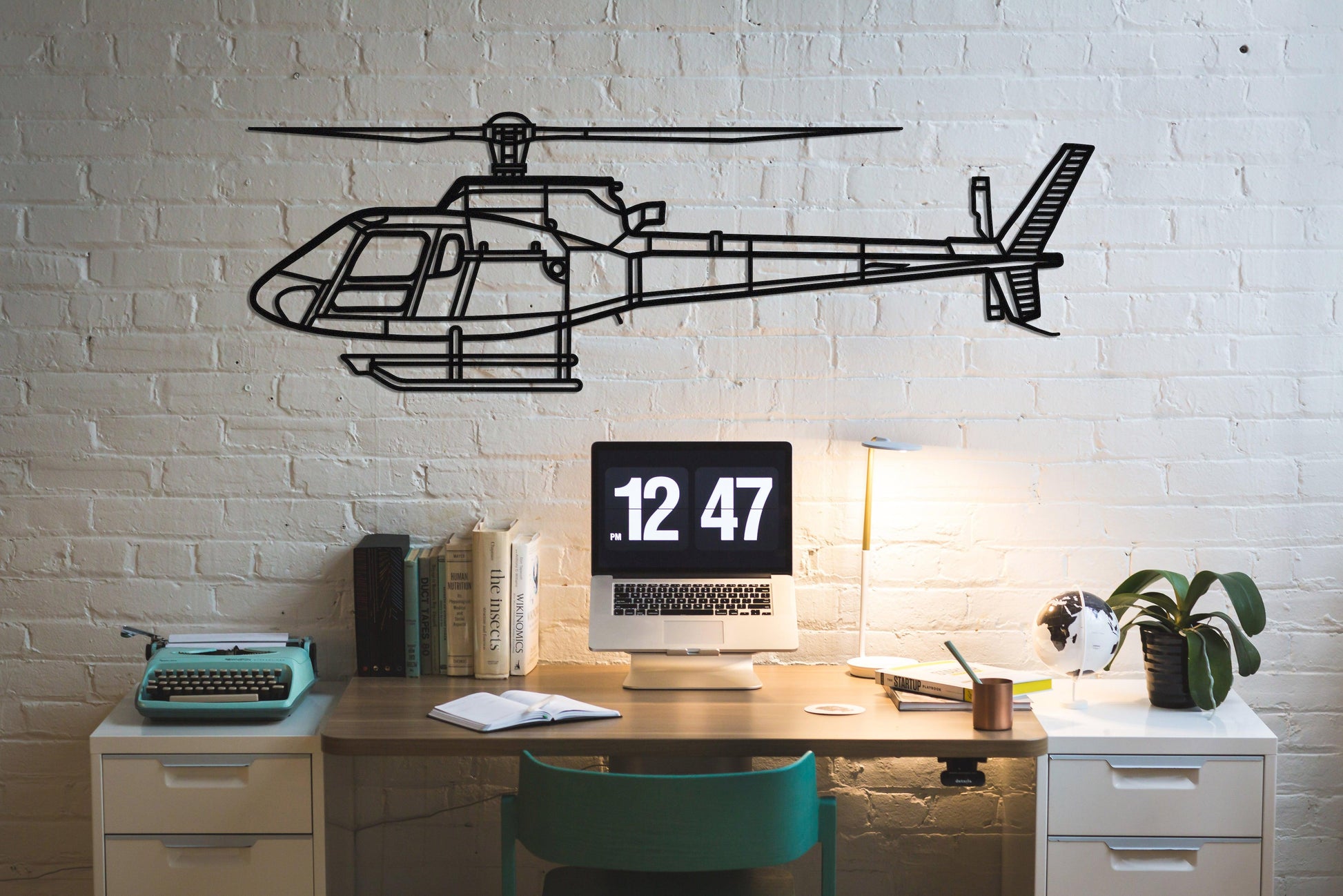 Astar BA Helicopter Silhouette Metal Wall Art - Artifay Decor