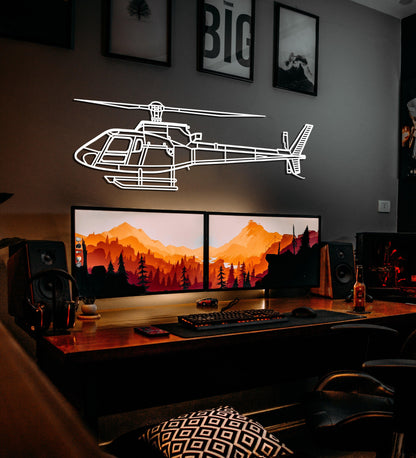 Astar BA Helicopter Silhouette Metal Wall Art - Artifay Decor