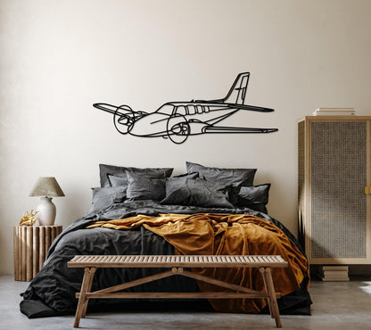 Beechcraft Baron 58 Metal Aircraft Wall Art - Artifay Decor