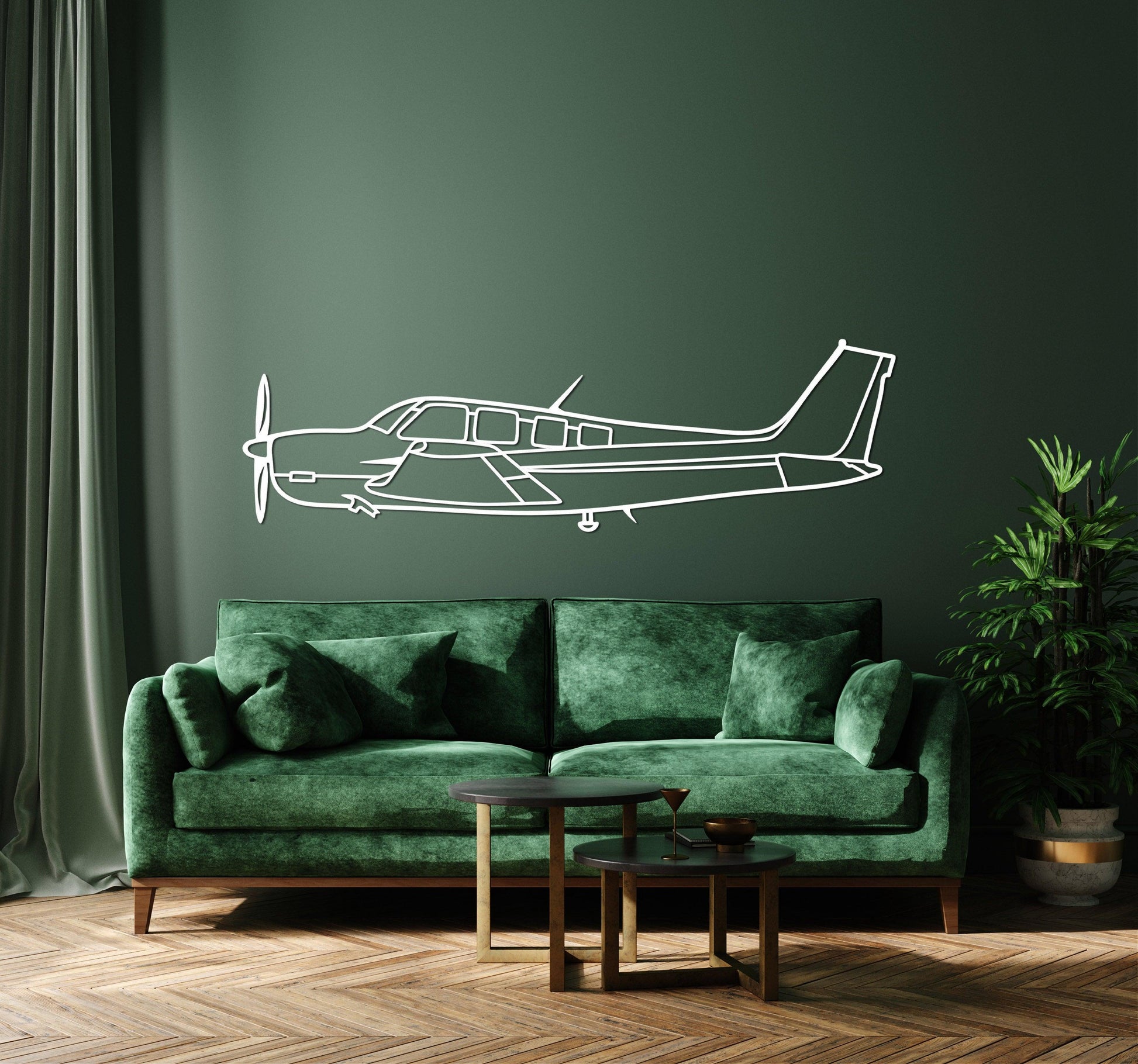 Beechcraft Bonanza Aircraft Metal Silhouette Wall Art - Artifay Decor