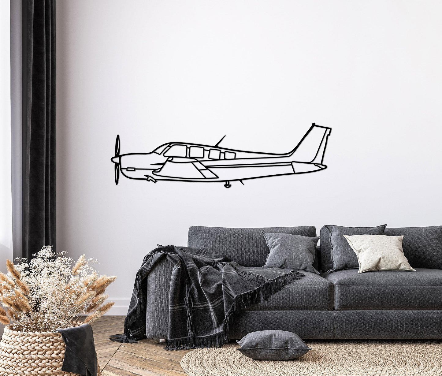 Beechcraft Bonanza Aircraft Metal Silhouette Wall Art - Artifay Decor