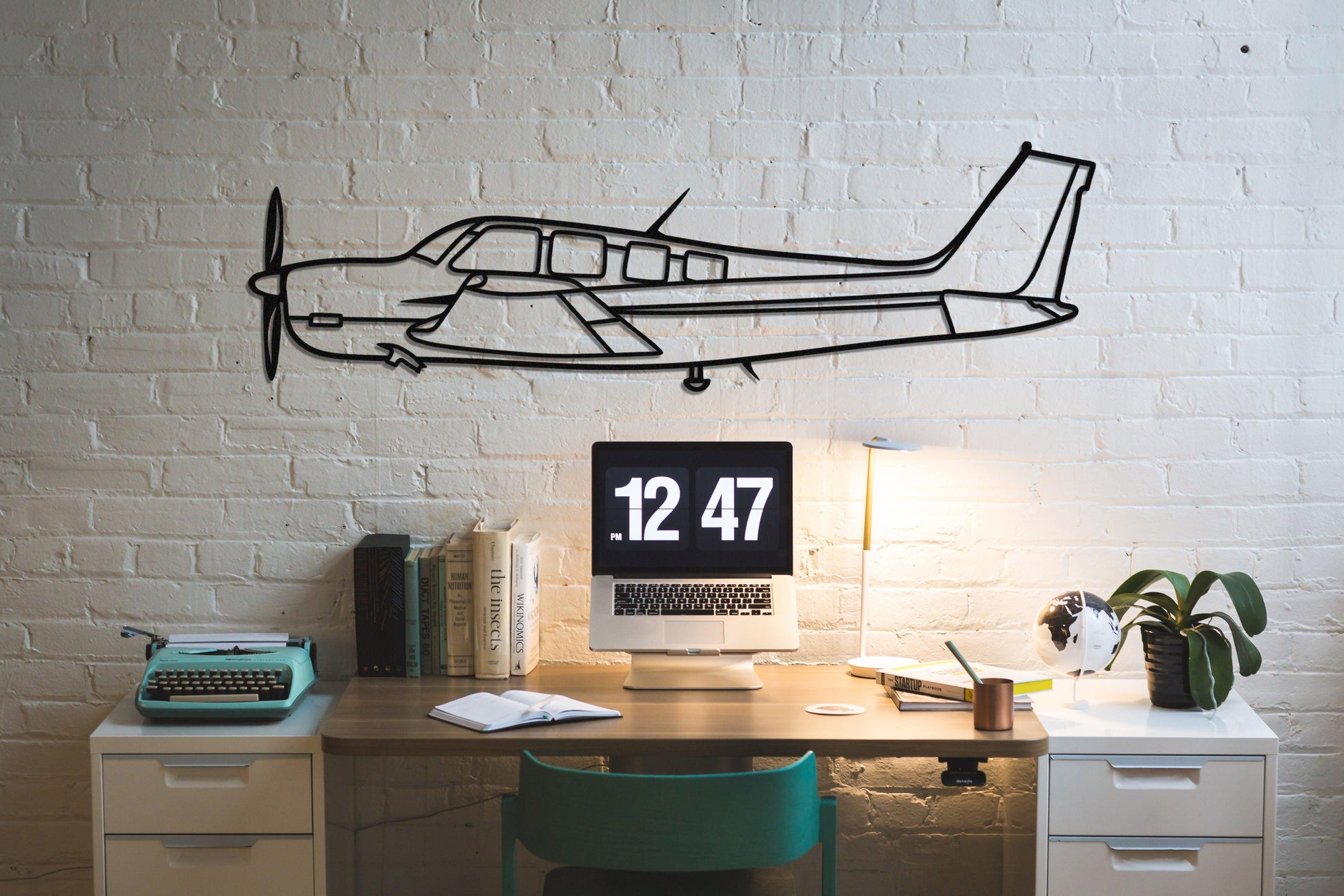 Beechcraft Bonanza Aircraft Metal Silhouette Wall Art - Artifay Decor