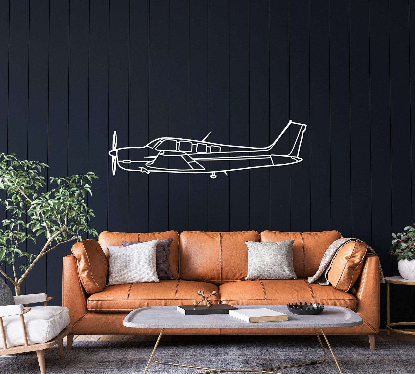 Beechcraft Bonanza Aircraft Metal Silhouette Wall Art - Artifay Decor