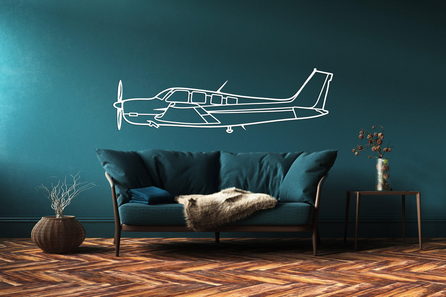 Beechcraft Bonanza Aircraft Metal Silhouette Wall Art - Artifay Decor