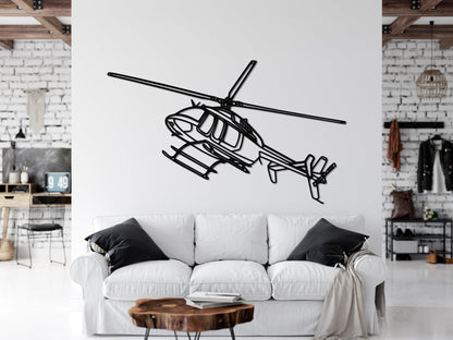 Bell 407 GX Metal Helicopter Wall Art - Artifay Decor