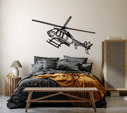 Bell 407 GX Metal Helicopter Wall Art - Artifay Decor