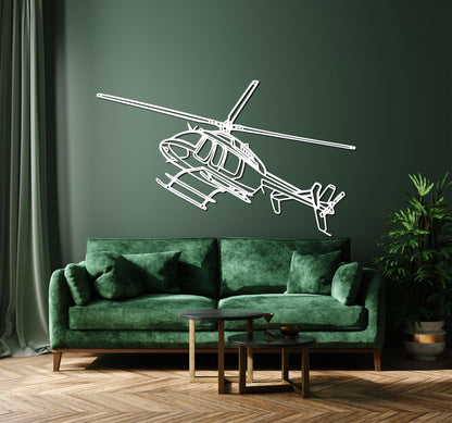 Bell 407 GX Metal Helicopter Wall Art - Artifay Decor