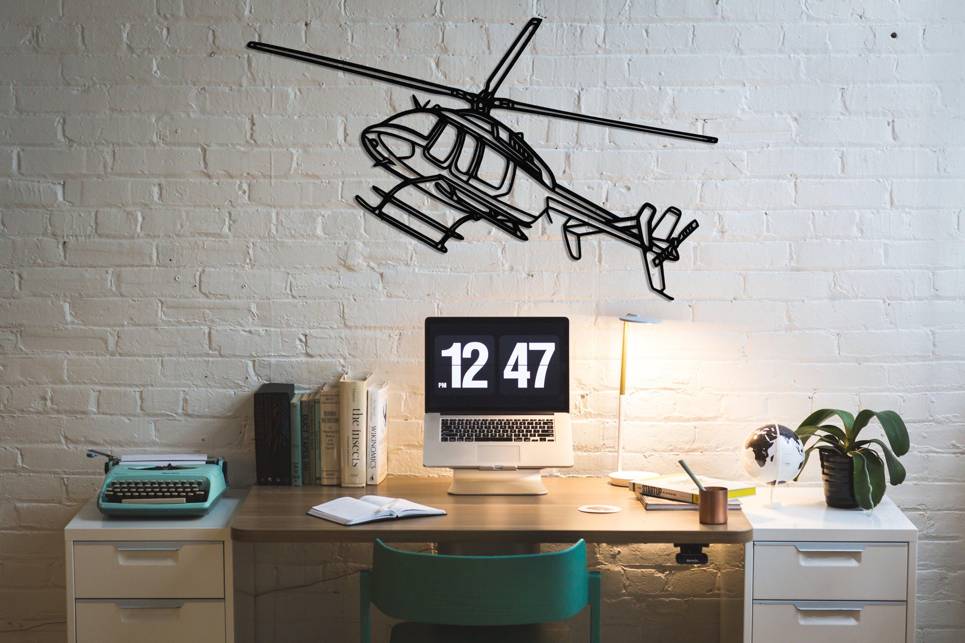 Bell 407 GX Metal Helicopter Wall Art - Artifay Decor