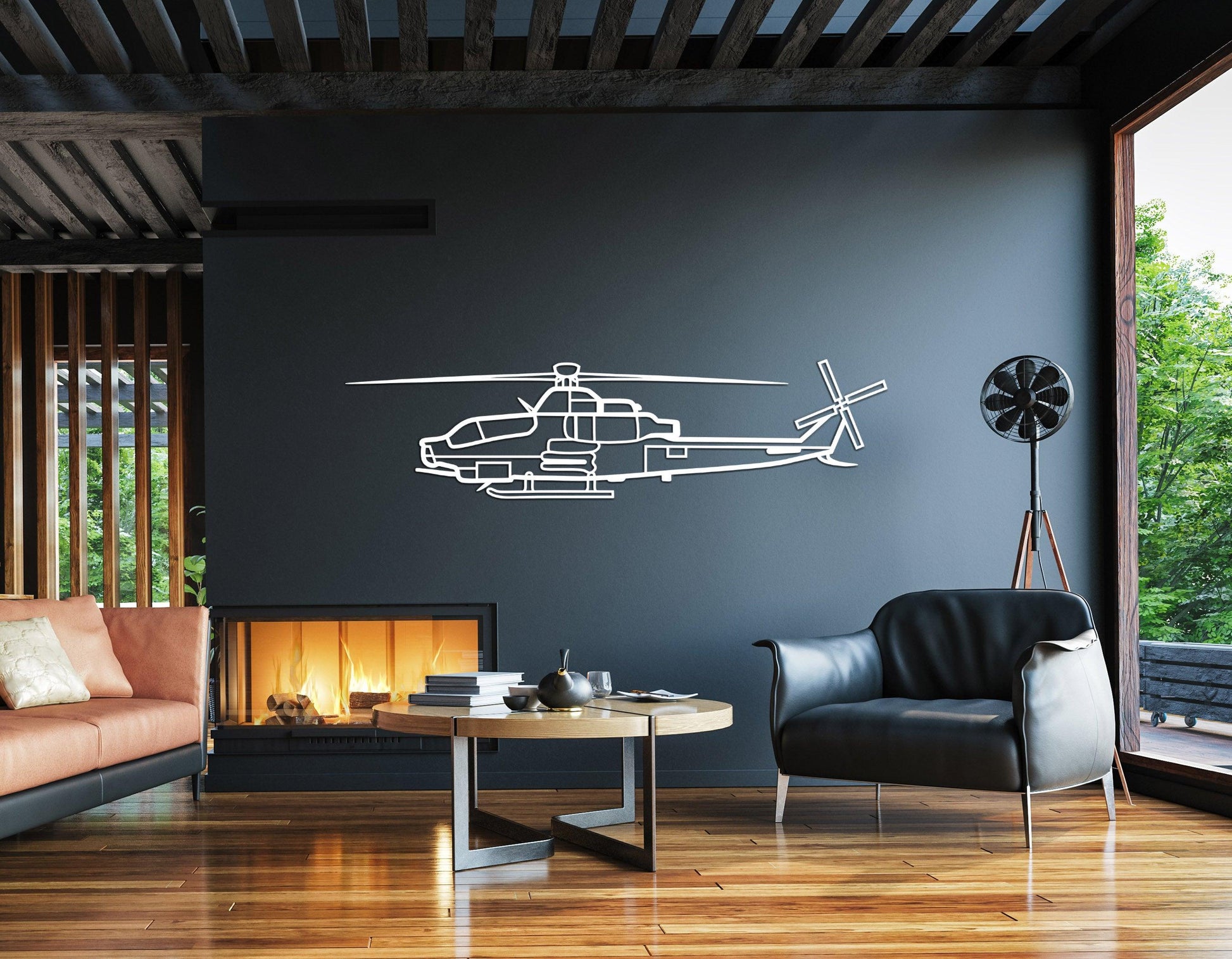 Bell AH- 1Z Viper Metal Helicopter Wall Art - Artifay Decor